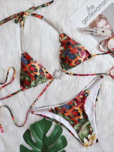 Elegant Floral Sexy Two-Piece Swimsuit