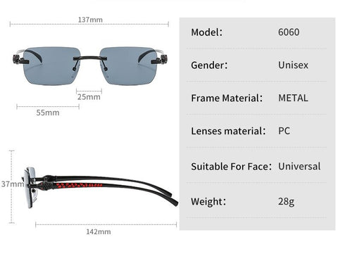 New Fashion Rectangle Leopard Carving Sunglasses