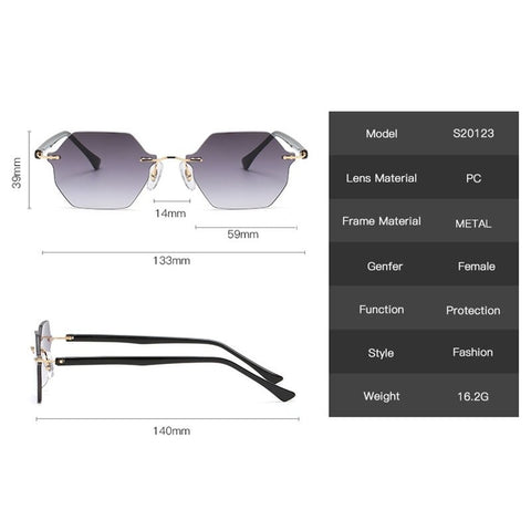 Style Shield Gradient Alloy Frame Sunglasses