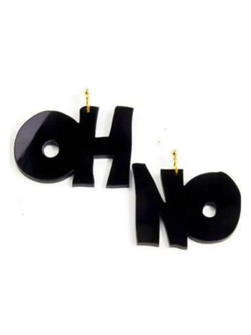 Oh No Acrylic Black Drop Earrings - Stylord