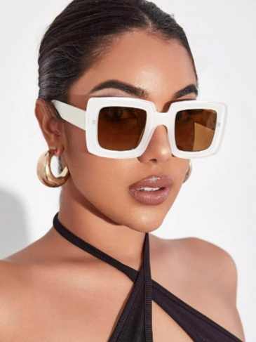 Acrylic Frame Fashion Sunglasses - Brown Stylord