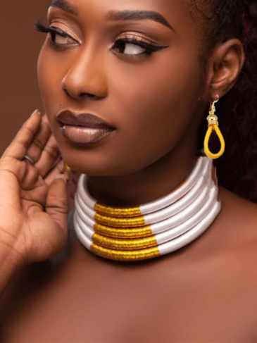 African Beads Multi Layer Jewelry Set - White Stylord