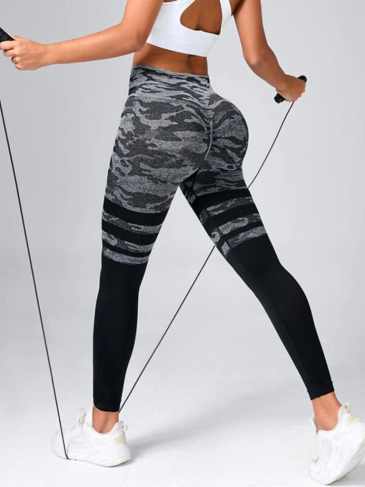 Army Design Butt Lift Workout Yoga Legging - Grey / s Stylord