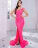 Cut Out Backless Stretch Pink Sequin Prom Maxi Dress - Rent / s Stylord