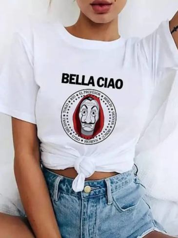 Bella Ciao Aesthetic Graphic T-shirt - White / Xs Stylord