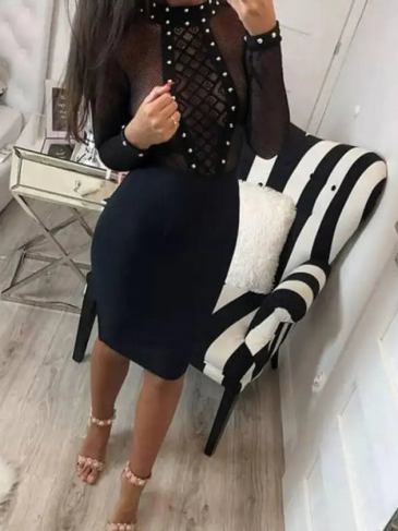 Black Sexy Party Bodycon Dress - s Stylord