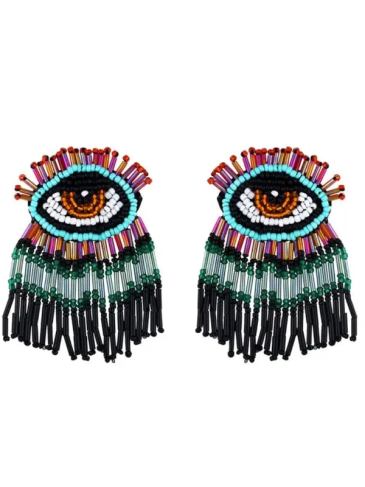 Bohemian Evil Eye Beaded Earrings - Multi - Stylord
