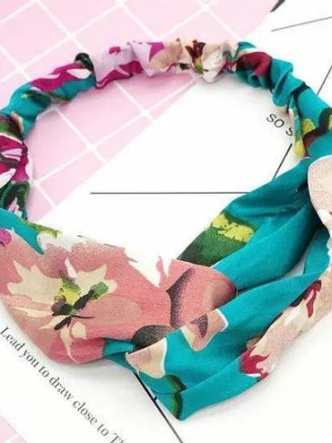 Bohemian Vintage Print Headband - Green Stylord