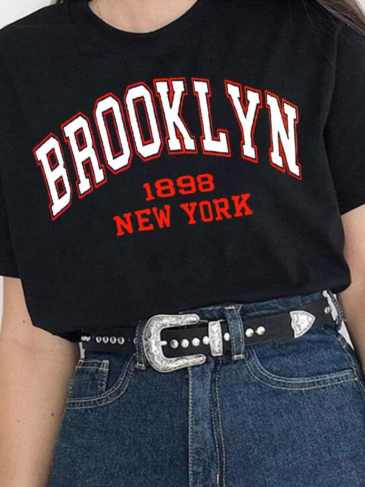 Brooklyn Oversized O-neck Short Sleeve T-shirt - Black / s Stylord