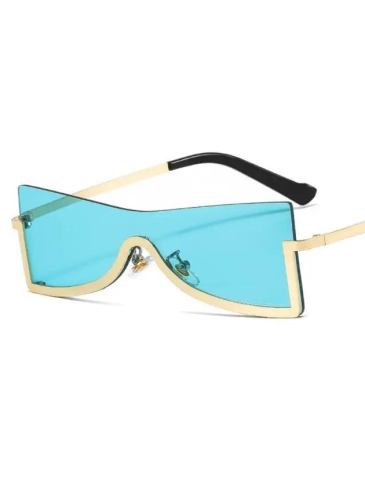 Butterfly Style Luxury Semi-rimless Brand Designer Sunglasses - Blue Stylord