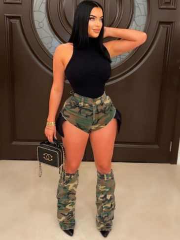 Casual Army Camo Short Pant - Green / s Stylord