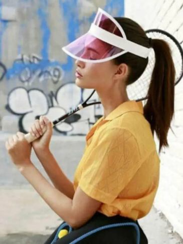 Casual Clear Plastic Sunscreen Cap - Purple Stylord