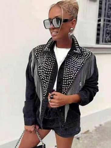 Denim Black Jeans Jacket - One Size Stylord