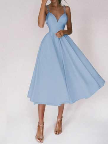 New Design Summer Sleeveless Dress - Blue / s Stylord