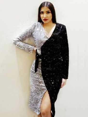 Elegant Sequin Party Dress - Multi / s Stylord