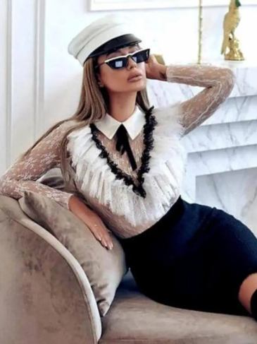 Elegant White Long Sleeve Shirt - s Stylord