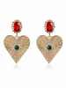 Exaggerated Heart Geometric Statement Earrings - Gold Stylord