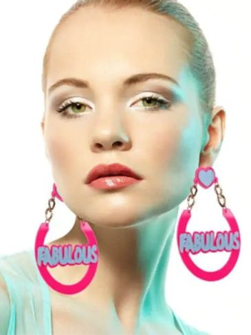 Fabulous Acrylic Heart Stud Earrings - Pink Stylord