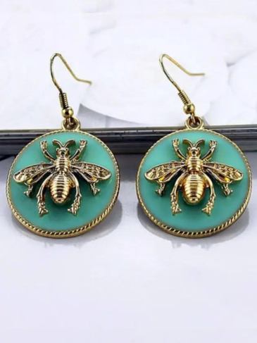 Fashion Bee Light Green Earrings - Stylord