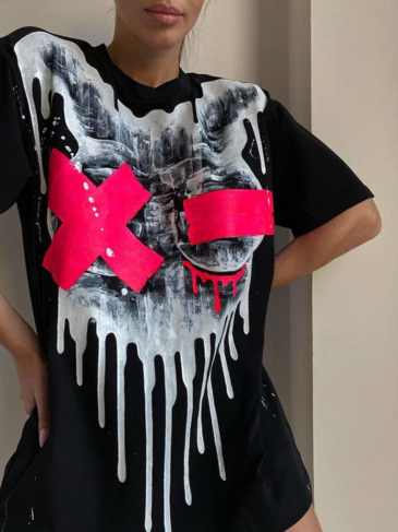 Fashion Graffiti Street-wear Stylish T-shirt - Black / s Stylord