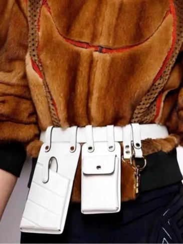 Fashion Leather Waist Belt Bag - White Stylord