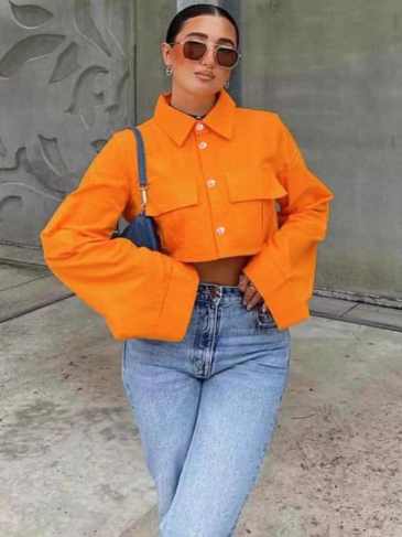 Fashion Long Sleeve Shirt - Orange / s Stylord