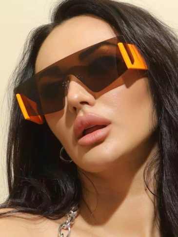 Fashion Punk Flat Sunglasses - Orange Stylord