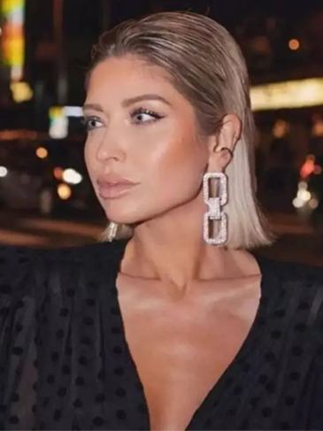 Fashion Rhinestone Crystal Square Earrings - Silver Stylord