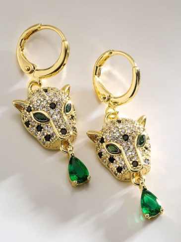 Gold Plated Fashion Luxury Animal Leopard Earrings - Stylord