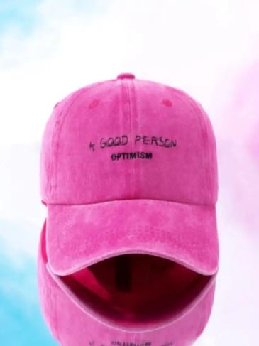 Good Person Letter Graphic Baseball Hat - Pink Stylord