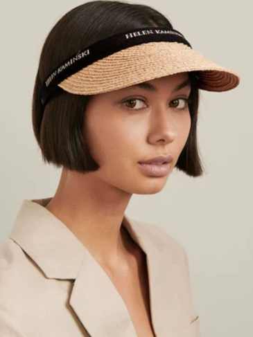 Handcrafted Elastic Signature Stripe Hat - Brown Stylord