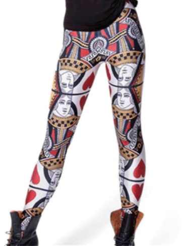 Hearts Poker Fashion 3d Printed Legging - Multi / One Size Stylord