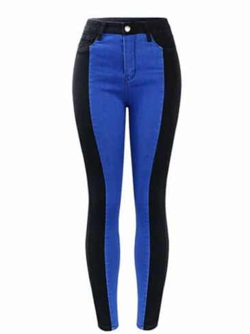 High Waist Stretchy Denim Pant - Blue / s Stylord