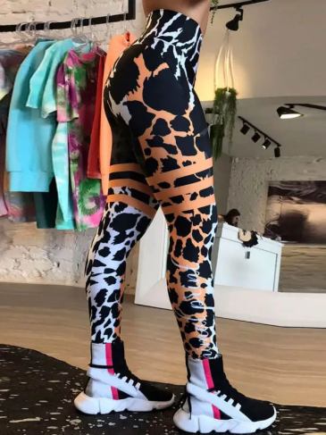 Leopard Print Butt Lift Yoga Legging - Multi / s Stylord