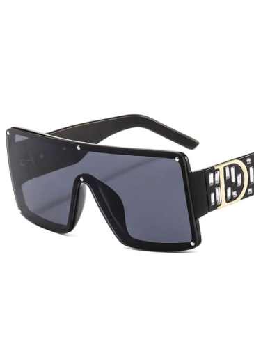 D Logo Frame Luxury Brand Designer Sunglasses - Black Stylord