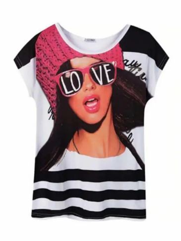 Love O-neck Short Sleeve Top - White / One Size Stylord