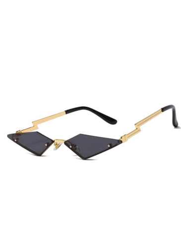 Luxury Brand Designer metal Rimless Sunglasses - Black Stylord