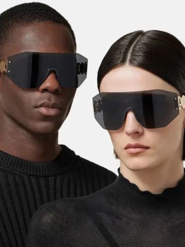 Luxury Brand Irregular Fashion Sunglasses - Black Stylord