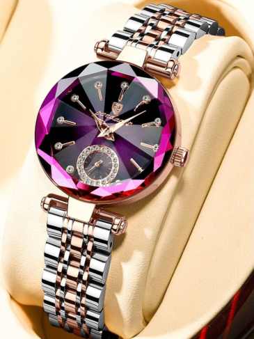 Luxury Brand Waterproof Stainless Steel Watch - Purple Stylord