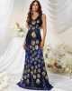 Mermaid Hem Sequin Formal Maxi Dress - Rent / Blue s Stylord