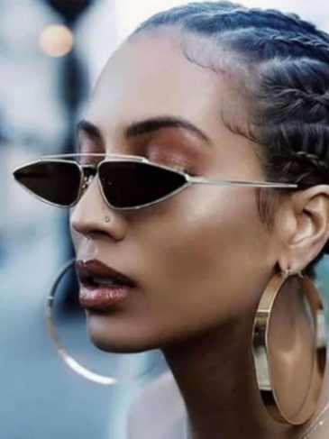 New Cat Eye Triangle Uv400 Sunglasses - Black Stylord