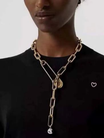 New Exaggeration Personality Lock Chain Necklace - Gold Stylord