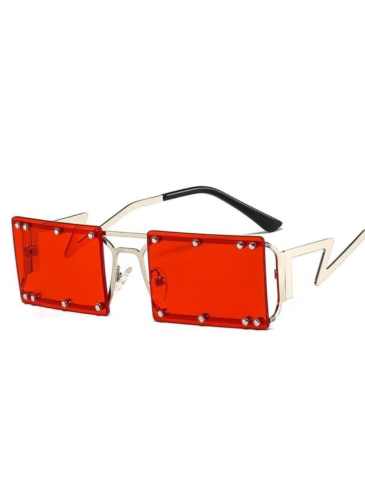 New Trend Metal Brand Designer Sunglasses - Red Stylord