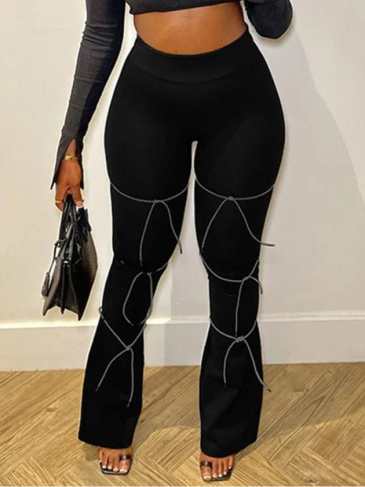 New Trim Casual Sporty High Waist Flare Legging - Stylord