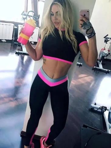 Patchwork Sexy Sleeveless Tracksuit - Black / One Size Stylord