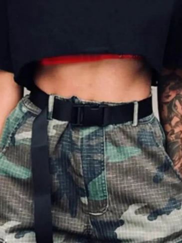 Plastic Buckle Long Belt - Black Stylord