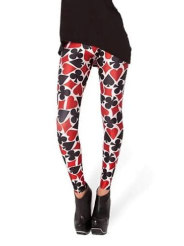 Poker Fashion 3d Print Legging - Multi / One Size Stylord