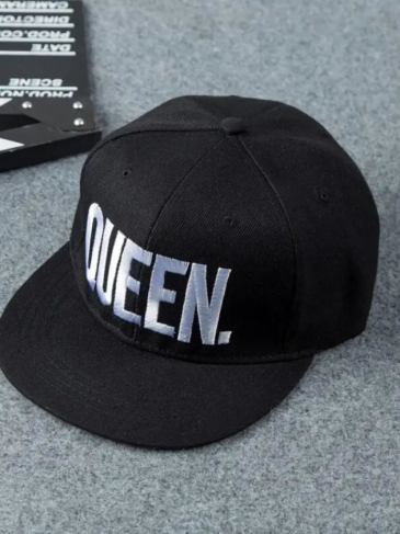 Queen Embroidery Hip Hop Hat - White Stylord