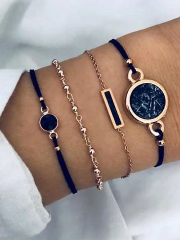 Rectangle 4pcs Handmade Bracelet Set - Blue Stylord