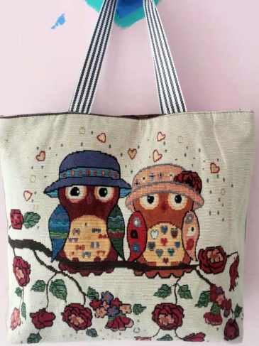 Retro Embroidery Knitted Trendy Beach Bag - Multi / 1 Stylord